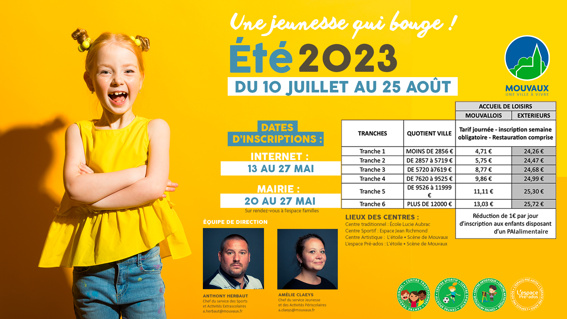 Accueils de loisirs été 2023 : inscriptions à partir du 13 mai 2023
