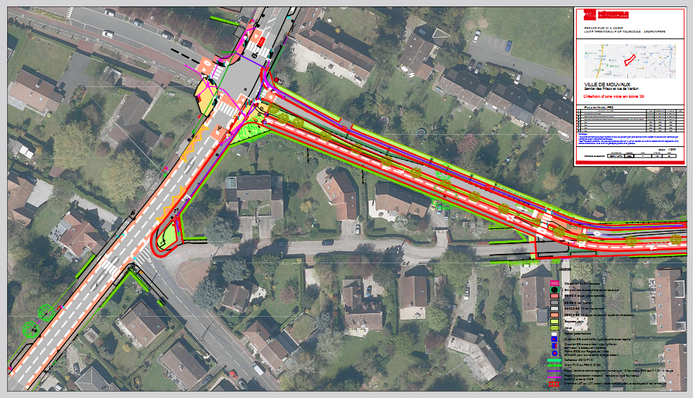 Plan d'aménagement de la rue de Verdun et Prieux