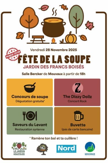 Fête de la soupe : vendredi 28/11 – 18H