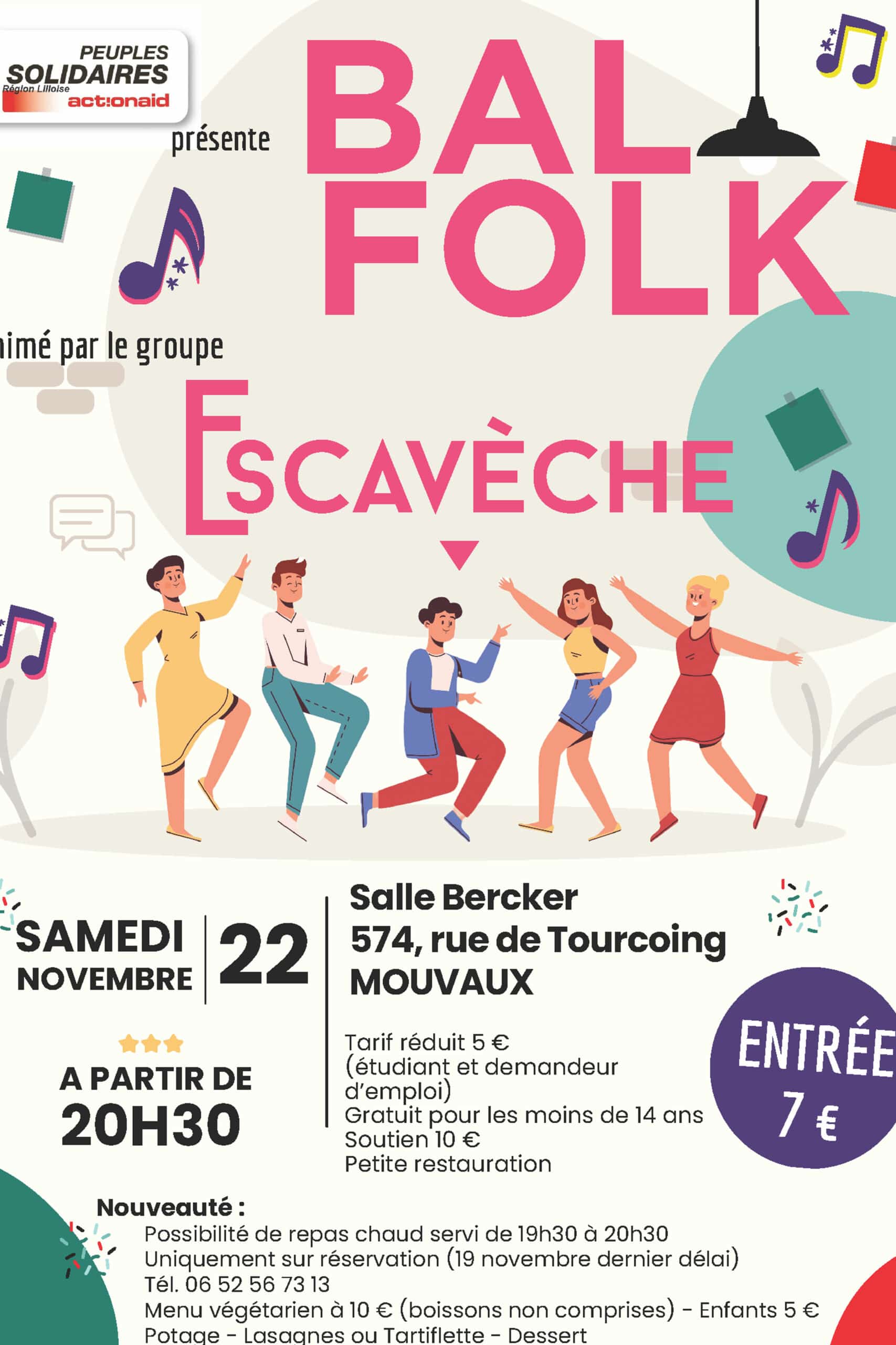 Bal folk, samedi 22 novembre 2025, salle Bercker