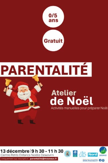 Atelier de Noël (0/5 ans), samedi 13/12 – 9H30