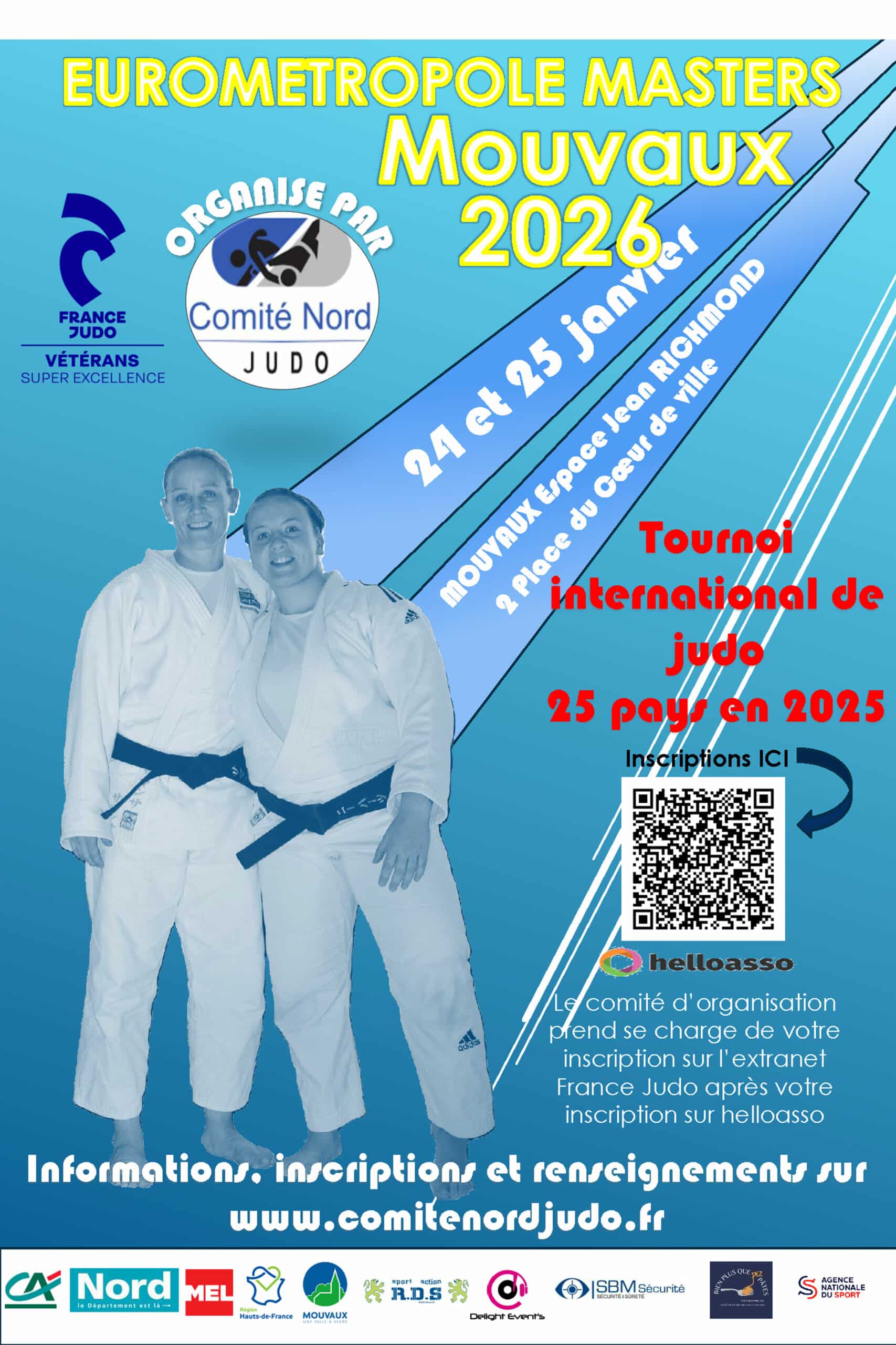 Eurométropole Masters de Judo 2026 : samedi 24 et dimanche 25 janvier à l'espace Jean Richmond de Mouvaux
