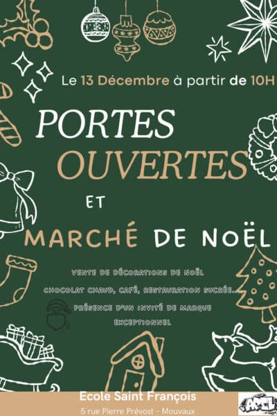 Marché de Noël et portes ouvertes à l'écoles Saint-François de Mouvaux, samedi 13 décembre 2025 à partir de 10h