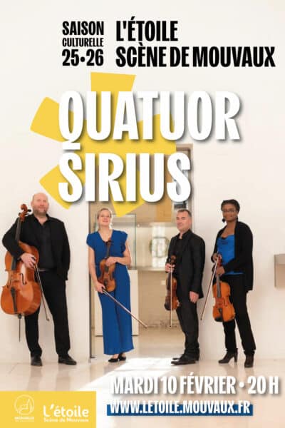 Quatuor Sirius en concert à L'étoile - Scène de Mouvaux le mardi 10 février 2026 à 20h