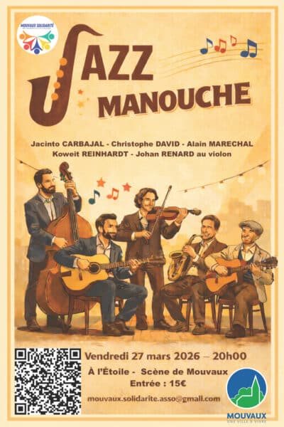 Jazz manouche, vendredi 27 mars 2026 à 20h à L'étoile - Scène de Mouvaux
