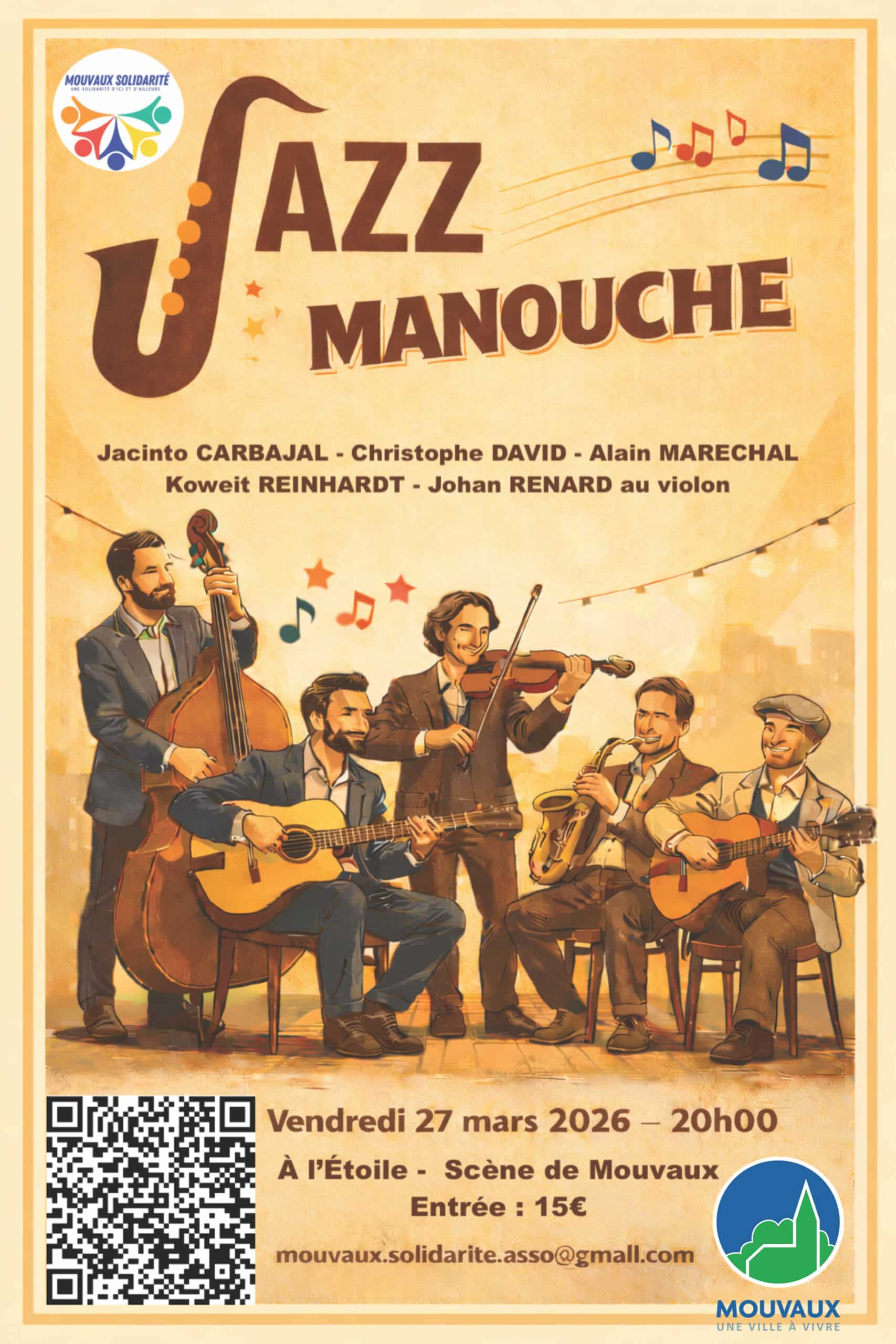 Jazz manouche, vendredi 27 mars 2026 à 20h à L'étoile - Scène de Mouvaux