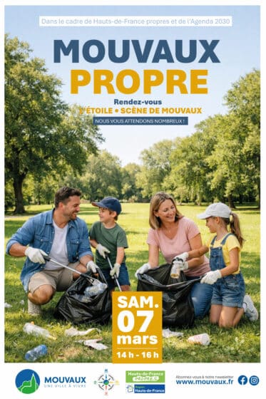 Mouvaux propre, rendez-vous le samedi 7/03 de 14H à 16H