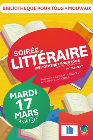 Soirée Littéraire, mardi 17/03 – 19H30