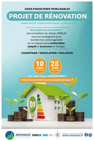 Permanence rénovation de l'habitat, mardi 28 avril 2026 de 14h à 17h à Mouvaux sur réservation obligatoire