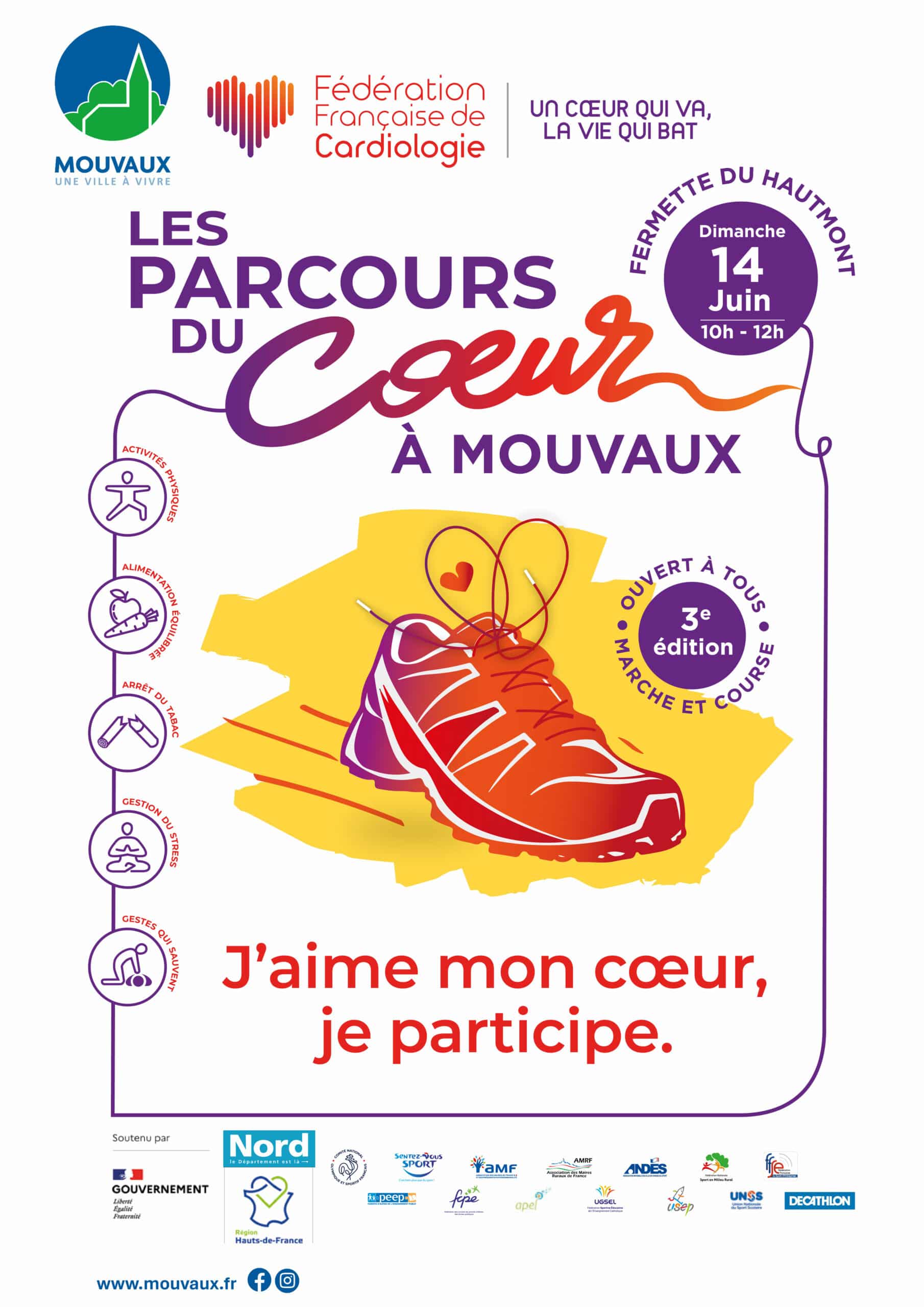 Parcours du Cœur, 3e édition, dimanche 14 juin 2026