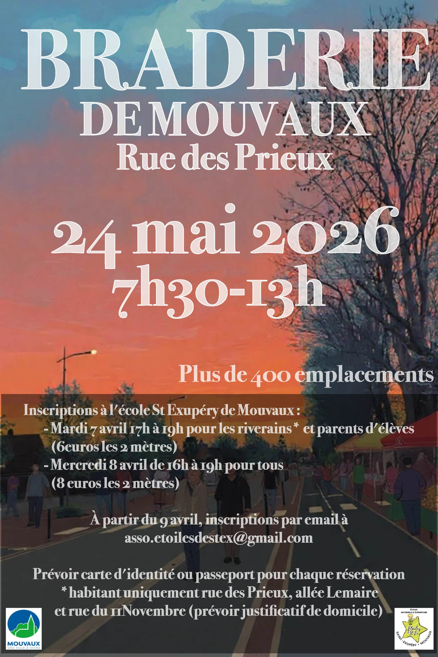 Vide-greniers des étoiles de st-ex, dimanche 24 mai 2026 de 7h30 à 13h, rues des Prieux et du 11 novembre