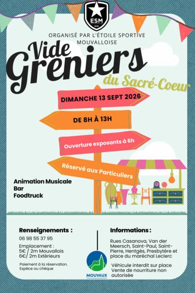 Vide-greniers du Sacré-Cœur, dimanche 13 septembre 2026 de 8h à 13h