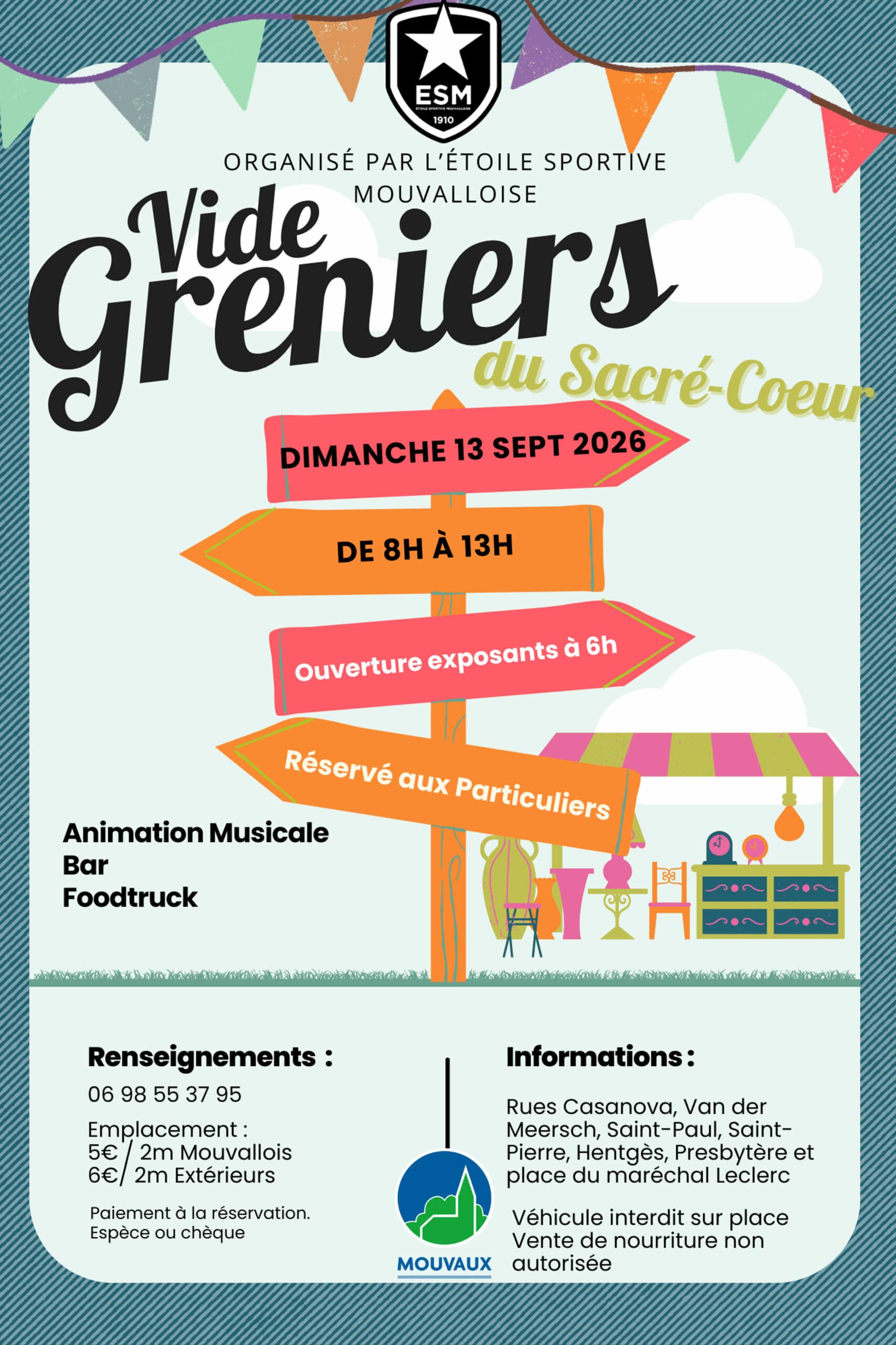 Vide-greniers du Sacré-Cœur, dimanche 13 septembre 2026 de 8h à 13h