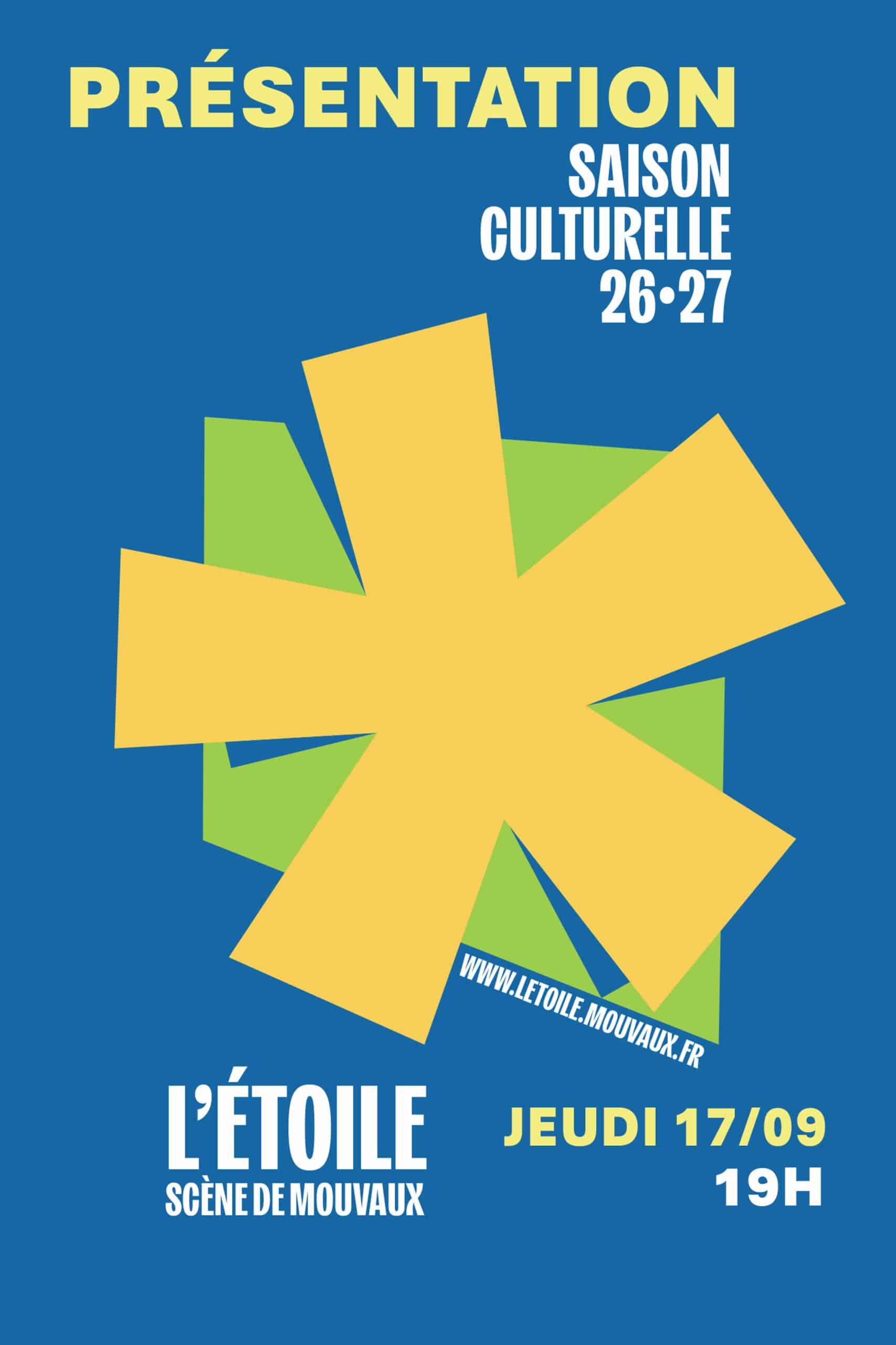 Présentation de la saison culturelle 2026/27, jeudi 17 septembre 2026 à 19h à L'étoile - Scène de Mouvaux
